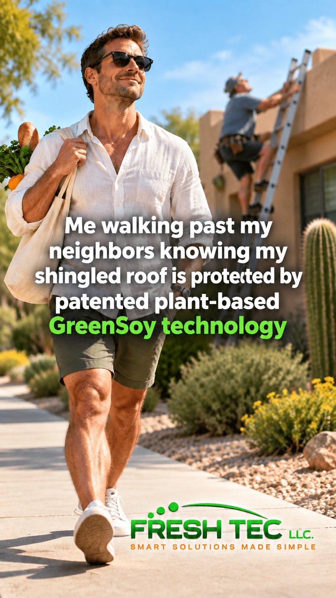 Roof restoration and shingle rejuvenation project in Albuquerque with GreenSoy technology
