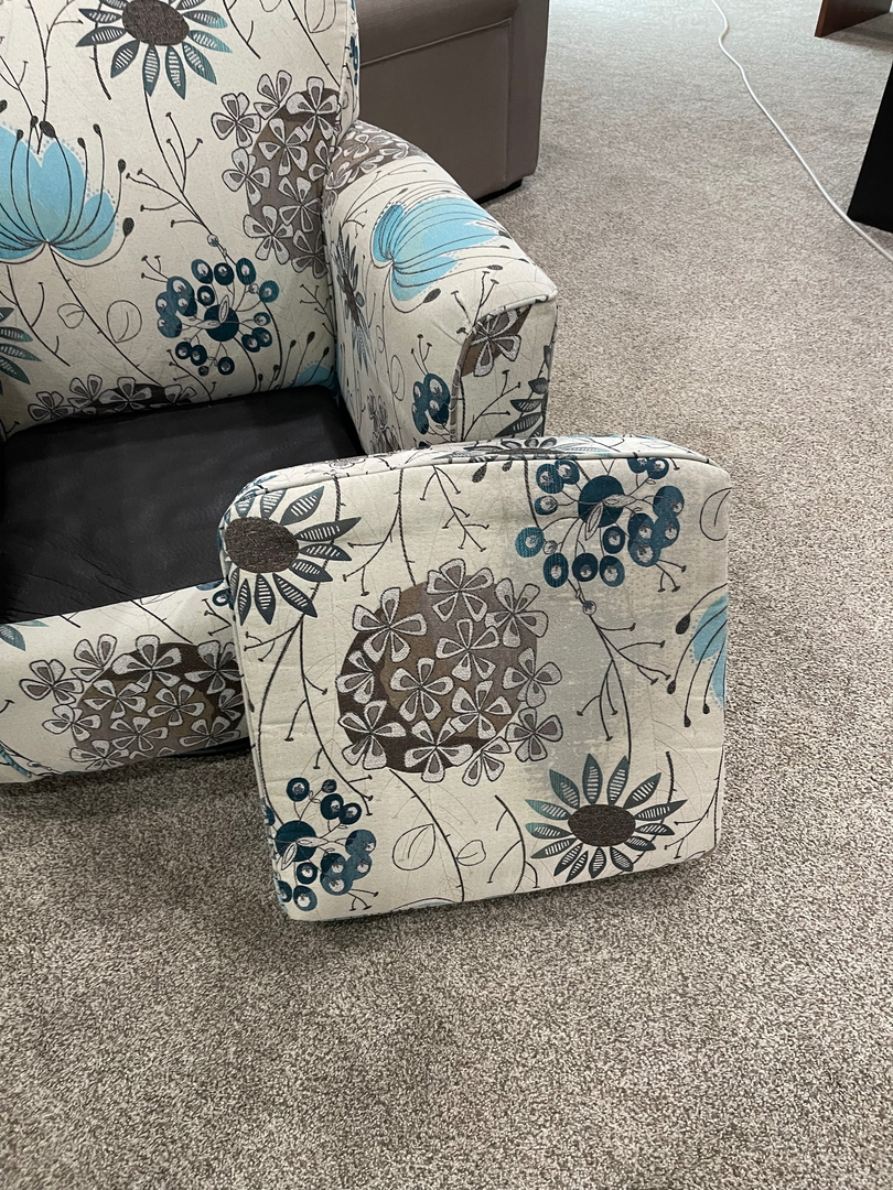 Floral pattern armchair upholstery cleaning