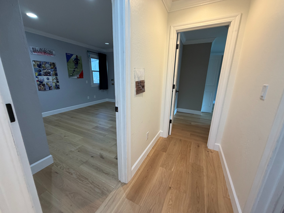 Refinished hallway and interior flooring